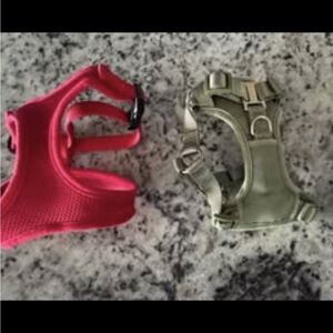 Red and Green Dog Harness Set - size small